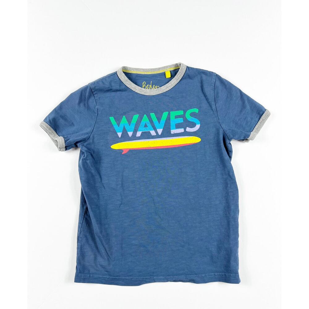 Mini Boden Waves Ringer Graphic Tee 7-8 - Picture 2 of 8